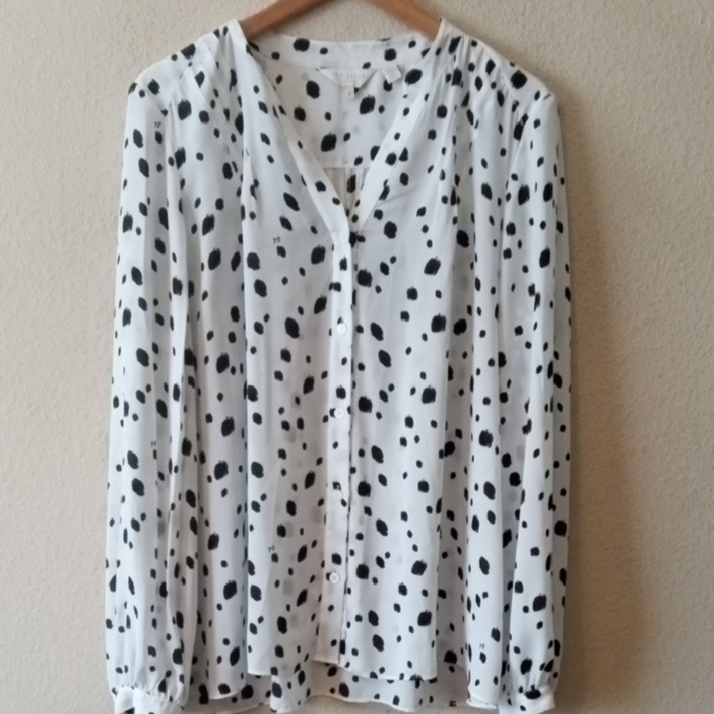 Ted Baker Polka Dot Button-Up Blouse - Picture 1 of 7